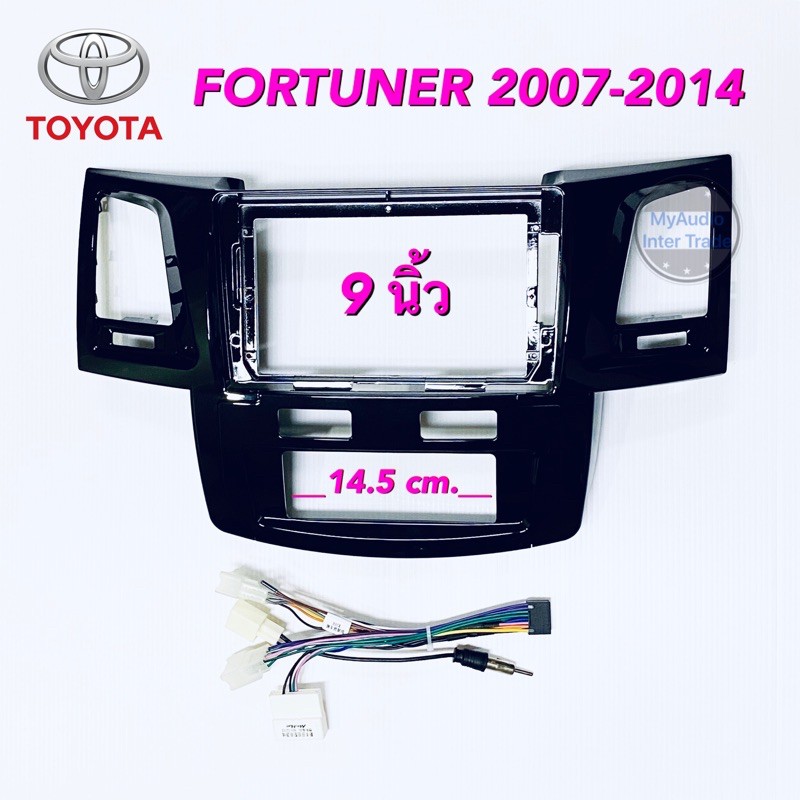 Mặt nạ vô tuyến TOYOTA FORTUNER 2007-2014 (Kênh nút khí ngắn) cho màn hình 9 Inch có mô hình cắm