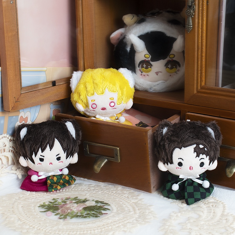 Móc Khoá Doll Kimetsu no Yaiba Thanh gươm diệt quỷ Zenitsu Tanjirou Tomioka Búp bê Cầu Nắng anime chibi