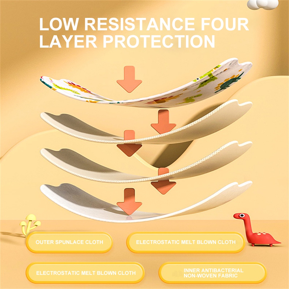 ღ 10 Chiếc Kn95 Trẻ Em Mặt Nạ Hoạt Hình Dễ Thương Sư Tử Khủng Long Không Gian-Chó Thỏ 3d 4 Lớp Phòng Cá Nhân Trọn Gói khẩu Trang Bảo Hộ