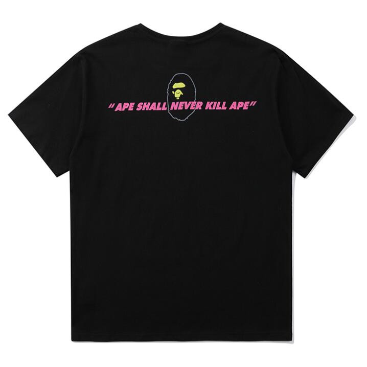 Áo thun Bape tay ngắn chất liệu cotton in họa tiết thời trang cho nam và nữ