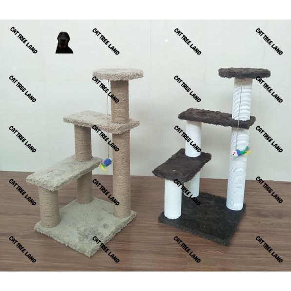 TRỤ CÀO MÓNG (CATTREE) BẰNG GỖ CHO MÈO 4 TẦNG - NHÀ CÂY CHO MÈO CÀO MÓNG, ĐỒ CHƠI MÈO MÀI MÓNG