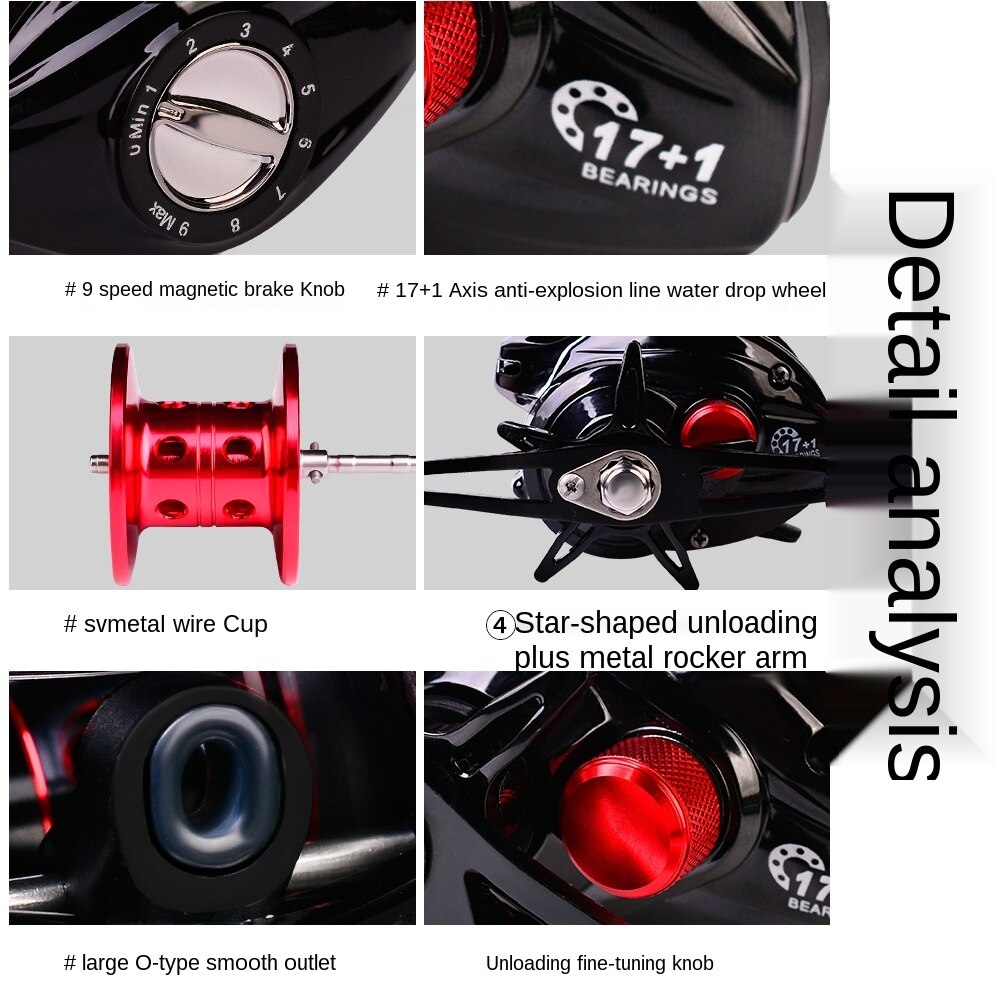 【READY STOCK】 Max Darg 10kg 17+1BB Low Profile Baitcasting Fishing Reel 7.1:1 Right/Left Hand Fish Reel