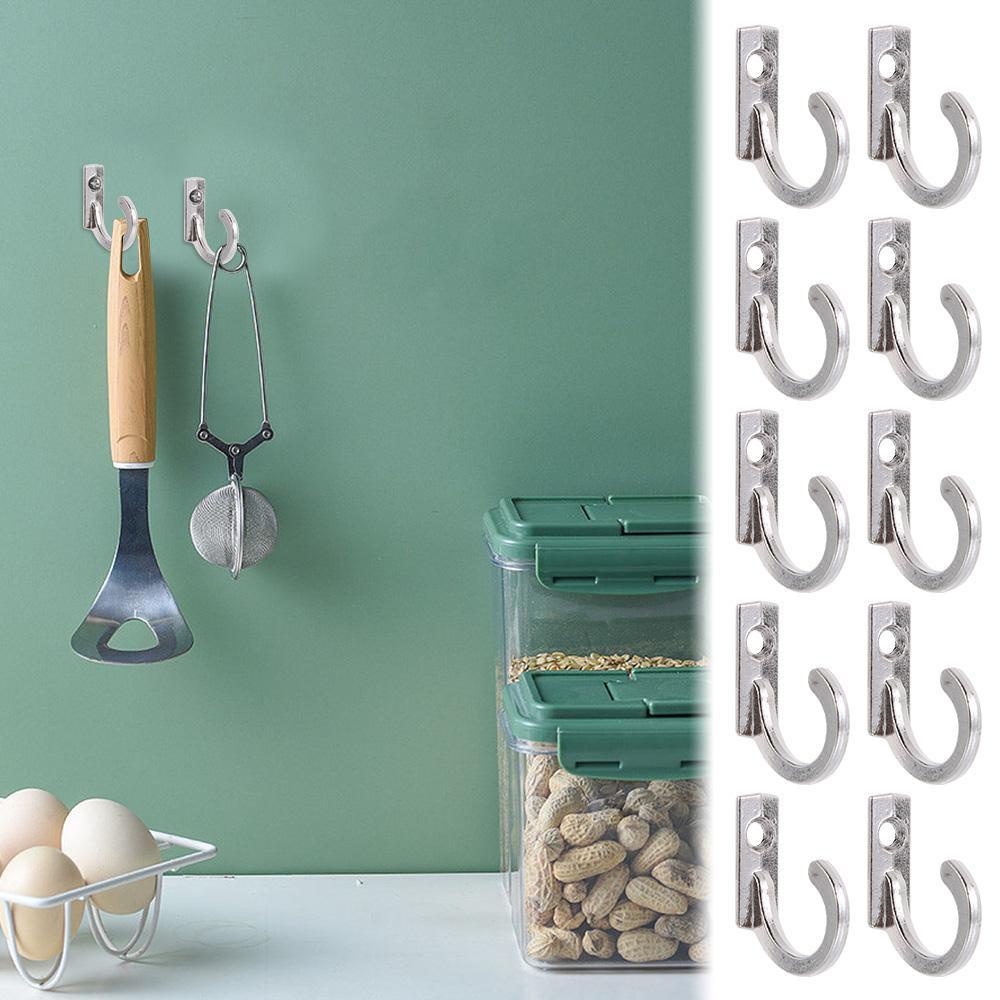Set 10 Giá Đỡ Móc Treo Đồ Gắn Tường Bằng Kim Loại Kiểu Cổ Điển Sắp Xếp Gọn Gàng