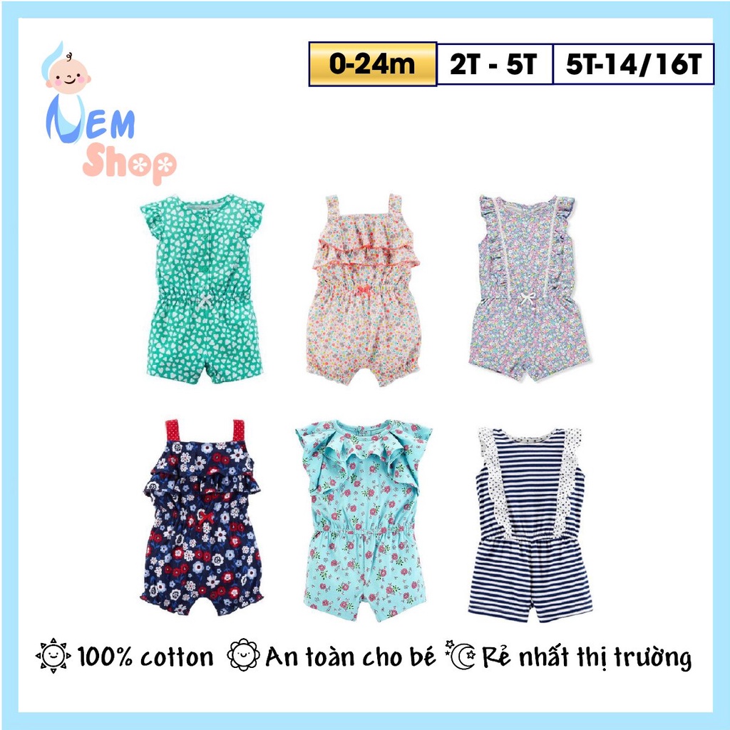 (CHỌN MẪU) Body đùi bé trai bé gái, bộ áo liền quần Jumpsuit cotton thoáng mát năng động cho bé romper cài đũng tiện lợi