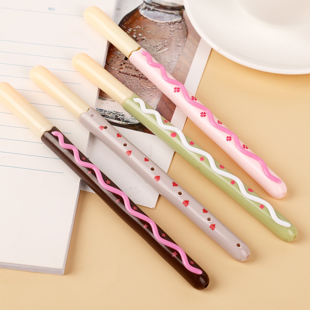 Bút Bi Mực Đen Ngòi 0.38mm Thiết Kế Hình Bánh Quy Xinh Xắn