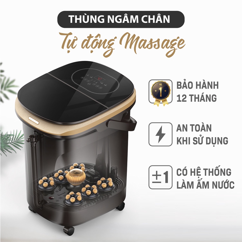 Chậu ngâm chân massage, tự làm ấm nước, hàng chính hãng, bảo hành 12 tháng