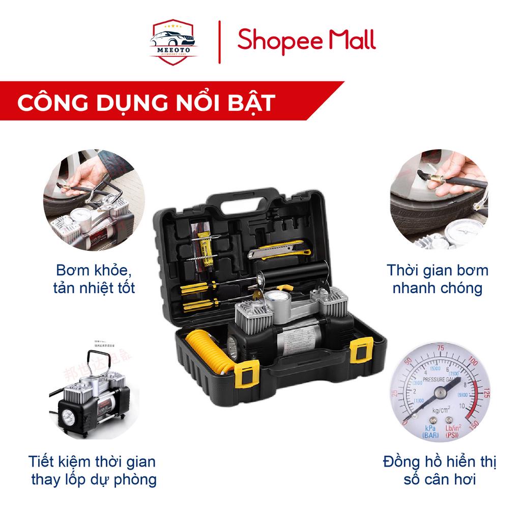 Bơm Lốp Ô Tô 2 Xi Lanh Công Suất Lớn MEEOTO Hàng Chất Lượng Cao Bảo Hành 12 Tháng