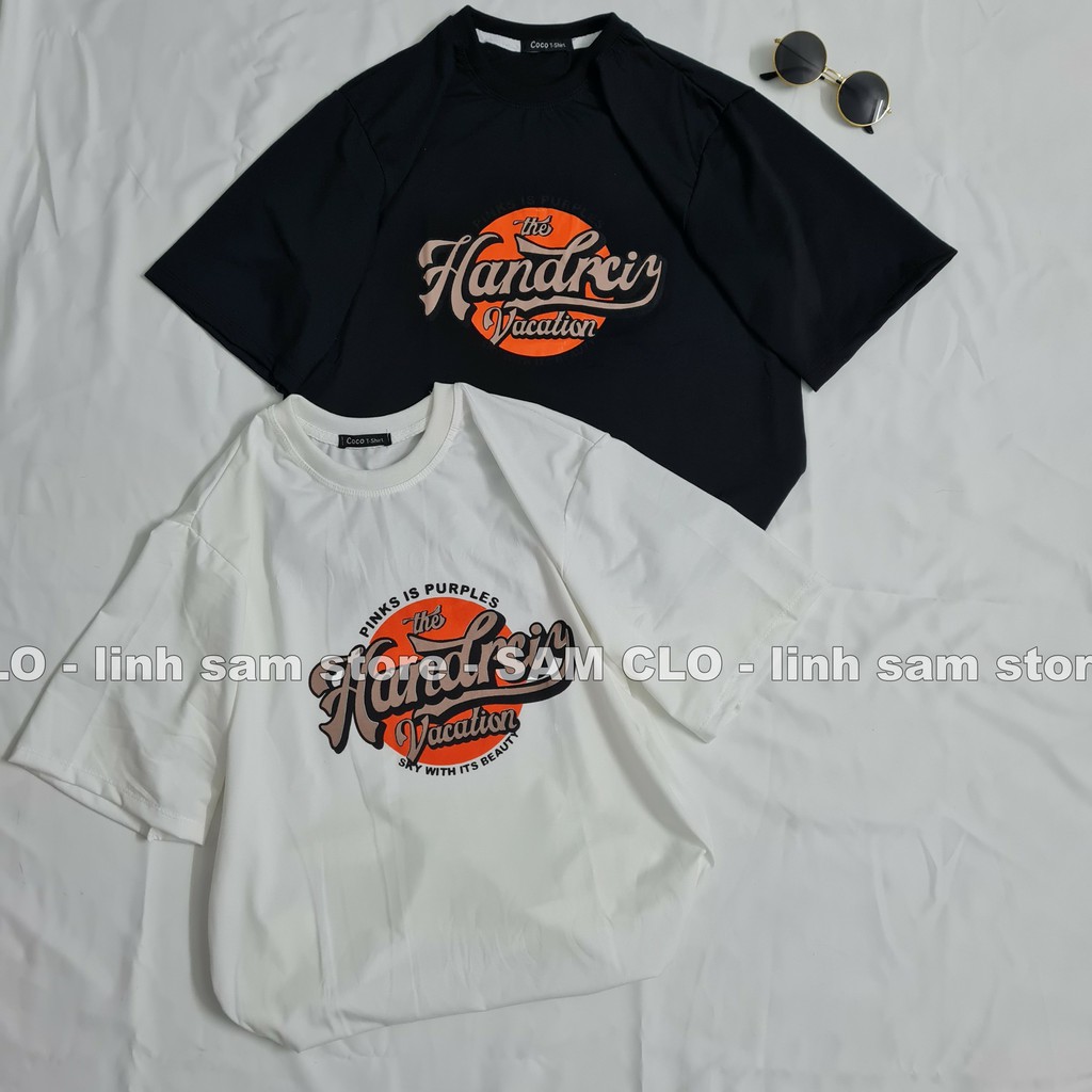 Áo thun tay lỡ freesize nữ - thun phông form rộng Unisex, mặc lớp, nhóm, cặp, in chữ HANDRCIY VACATION | BigBuy360 - bigbuy360.vn
