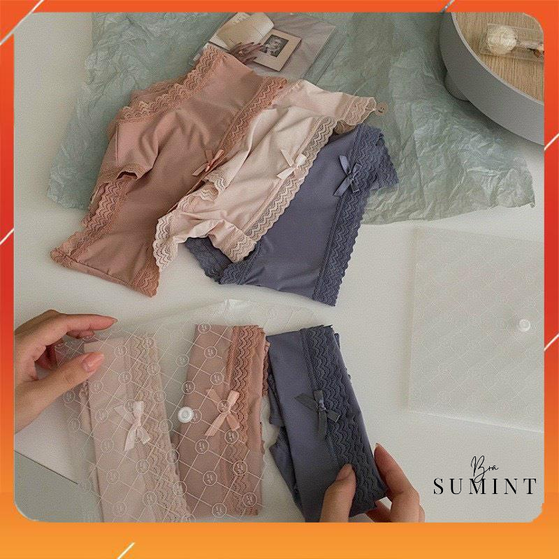 Set 3 chiếc quần lót lụa lạnh cao cấp đóng vỉ siêu nhẹ kháng khuẩn thông hơi không hằn lộ cạp Q9003