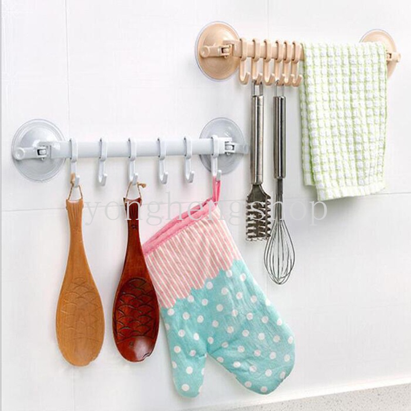 Giá đỡ treo khăn gắn tường không đục lỗ có thể điều chỉnh cho nhà bếp/phòng tắm