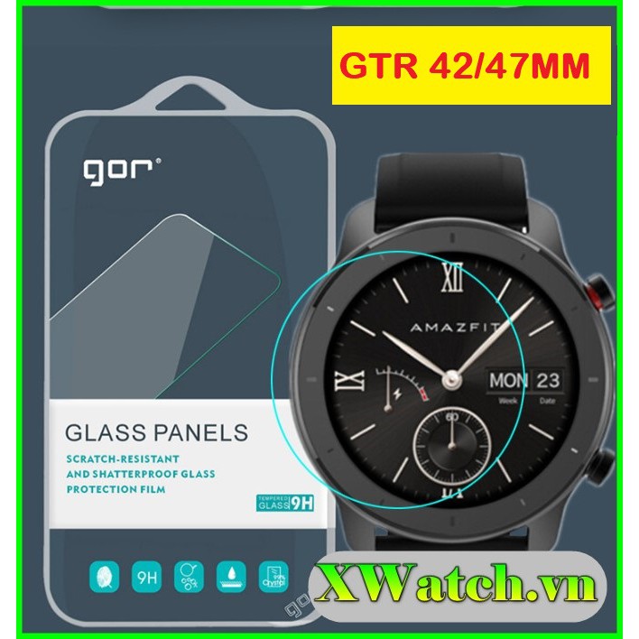 Bộ 2 miếng kính cường lực GOR cho Amazfit GTR 42mm 47mm