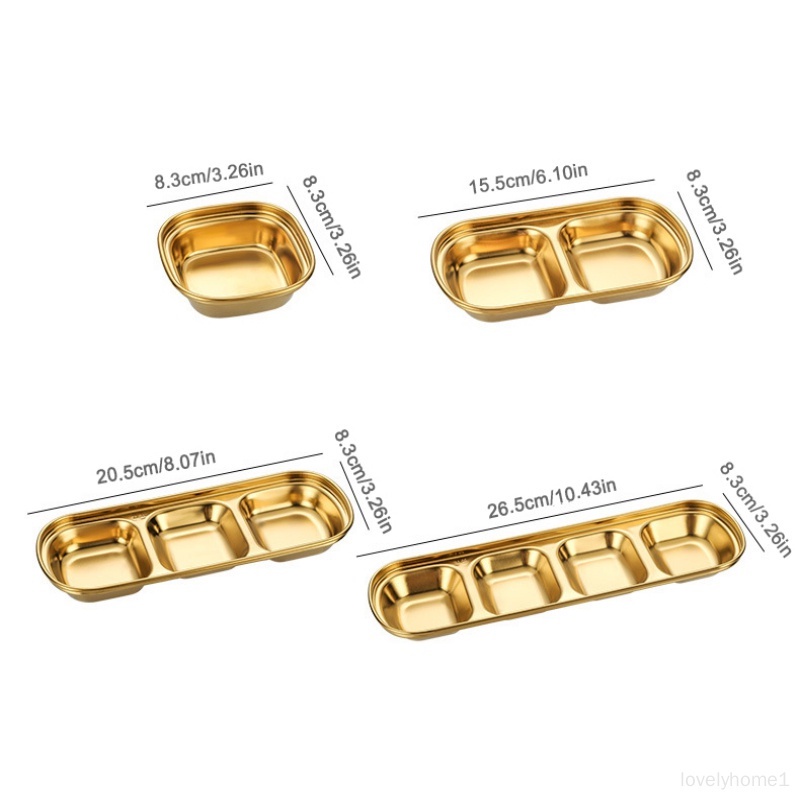 Chén Đựng Nước Chấm 1/2/3/4 Ngăn Bằng Thép Không Gỉ