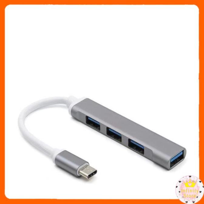 BỘ CHIA 4 CỔNG USB HUB 3.0 NHÔM NHỎ GỌN CẮM TYPE-C / USB INFINY DECOR