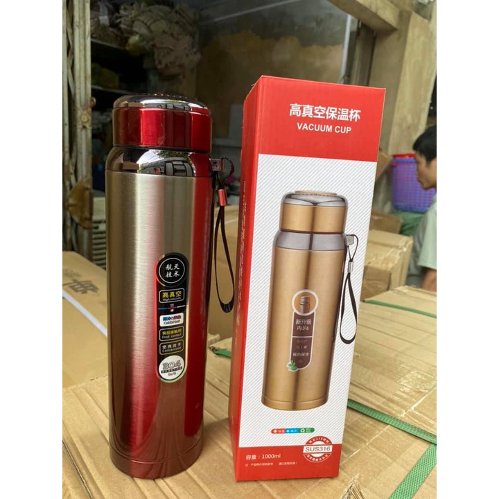 Bình giữ nhiệt kim cương, vỏ đỏ dung tích 800ml
