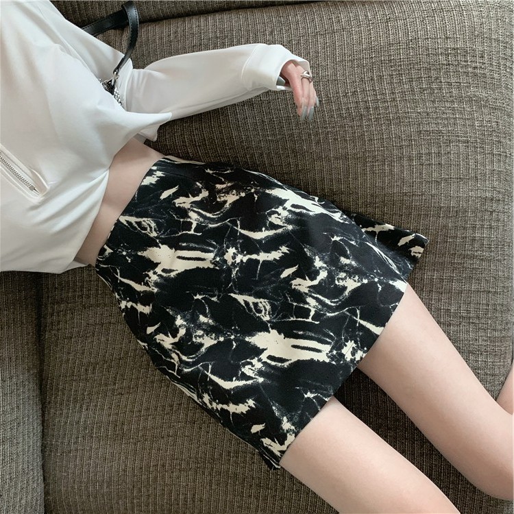 【Cocory】Chân Váy Chữ A Lưng Cao Phối Màu Nhuộm Độc Đáo Phong Cách Retro Hàn Quốc | BigBuy360 - bigbuy360.vn