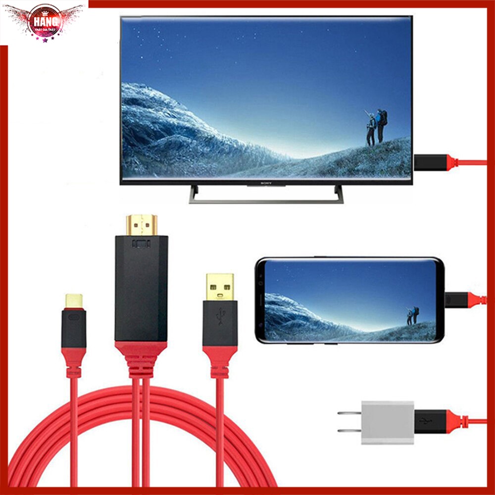 Cáp MHL Type-c ra HDMI dài 2m - cho SS Galaxy S8, S9, S10 và Note 8, Note 9, Note 10 - Hồ Phạm