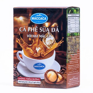 Maccaca - Cà phê Sữa Đá với hạt Mắc Ca - Không thêm đường