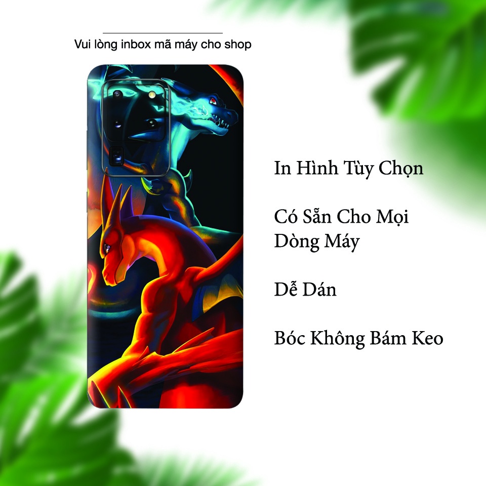 Miếng Dán Skin Điện Thoại In Hình Mega Charizard - Pokemon Cho Các Dòng Máy