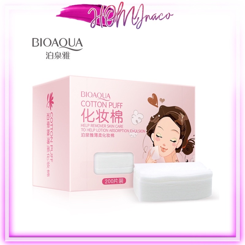 BÔNG TẨY TRANG BIOAQUA Siêu Mỏng Mịn (200 Miếng)