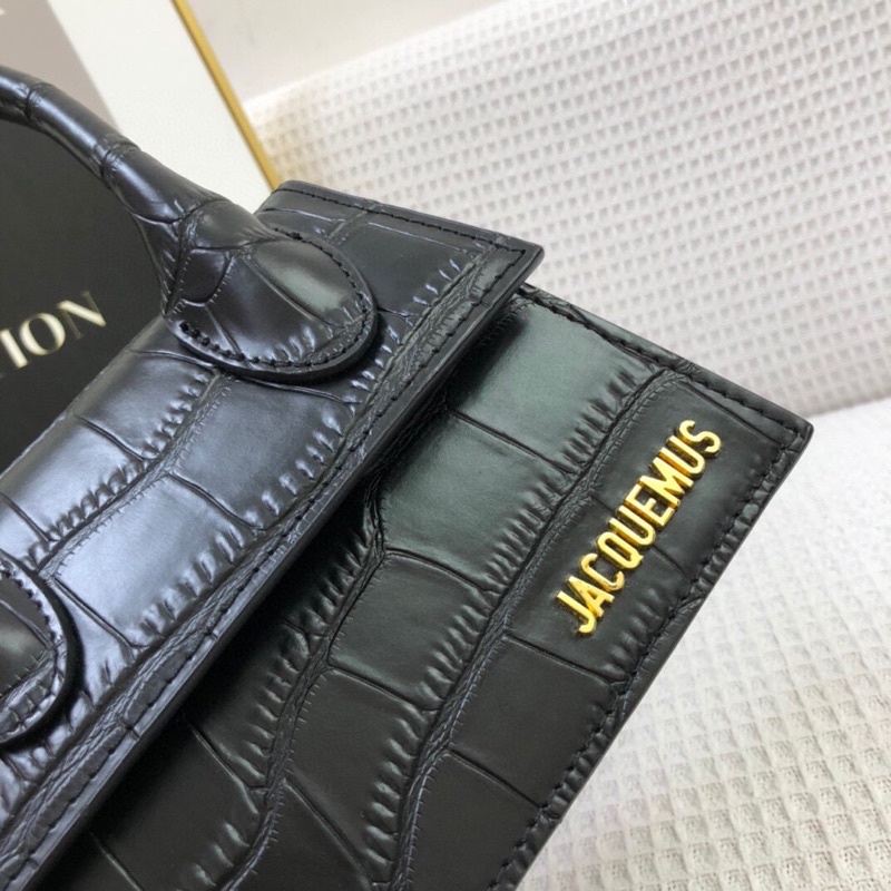 Túi xách Jacquemus vân rắn sz 17 da bò