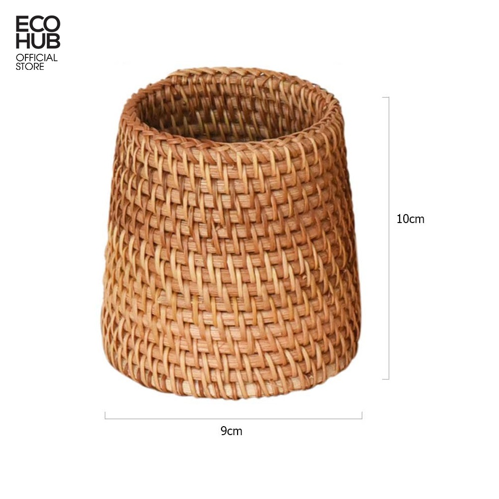 Cốc Mây Guột cắm Hoa khô / Văn phòng phẩm / Decor. 10x9cm (Rattan Utensil Holder) | EH027