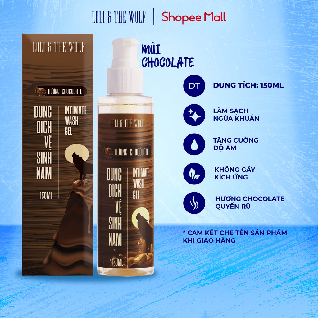 Dung Dịch Vệ Sinh Nam Giới Loli The Wolf Hương Chocolate Chai Vòi Nhấn 150ml Tiết Kiệm
