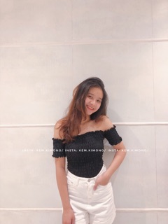 Áo ống trễ vai nhún