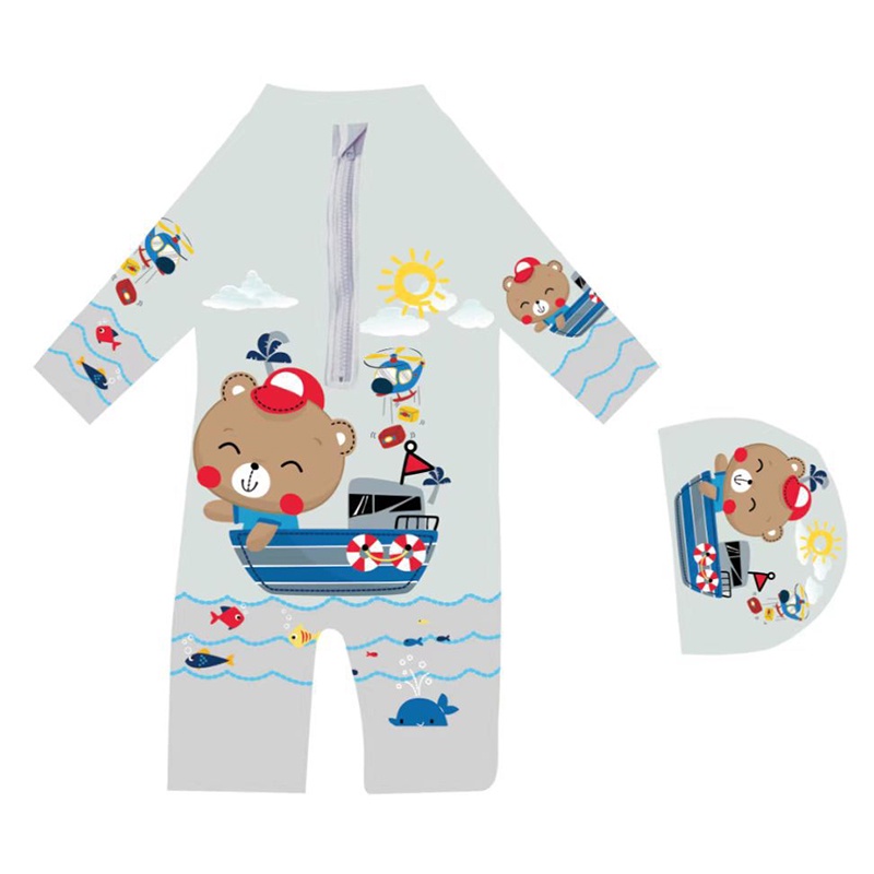 Bộ Đồ Bơi Dài Tay Chống Nắng In Hình Kỳ Lân One Piece Cho Bé Trai Và Gái AKKU