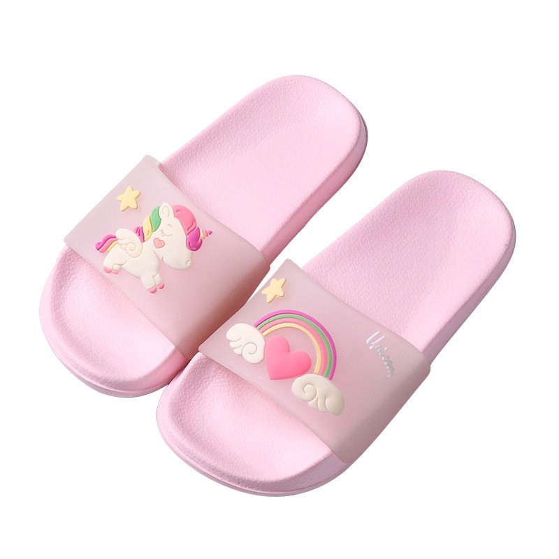 Dép hoạt hình Unicorn cho mẹ và bé thoải mái mang ở nhà AYUER