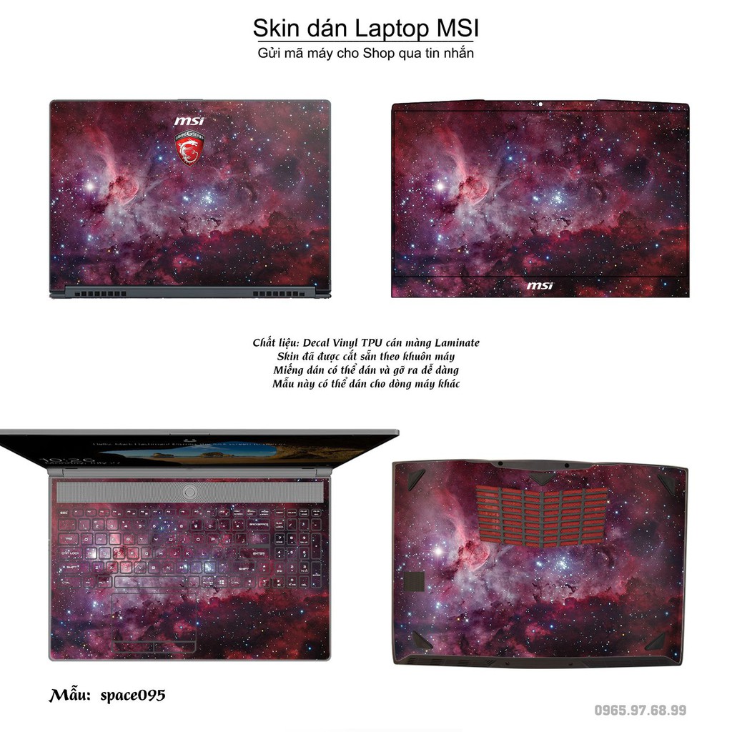 Skin dán Laptop MSI in hình không gian nhiều mẫu 16 (inbox mã máy cho Shop)