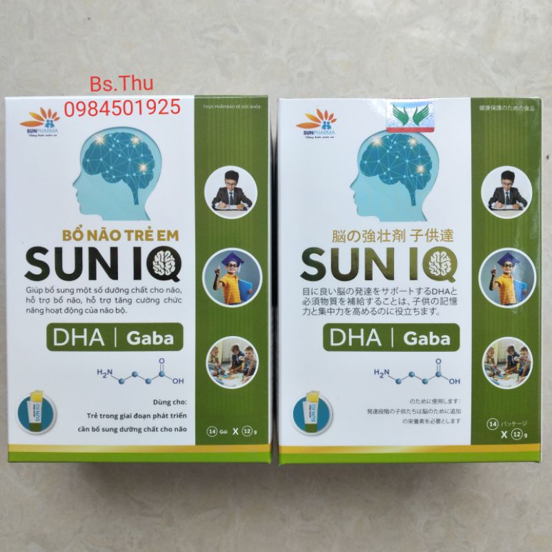 SUN IQ - Bổ não trẻ em dạng thạch hộp 14 gói - bổ sung DHA hỗ trợ phát triển trí não, tăng cường thị lực