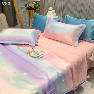 ❂▲☍Sợi đậu nành băng lụa bốn mảnh ga trải giường loại máy có thể giặt được điều hòa không khí chăn phần mỏng
