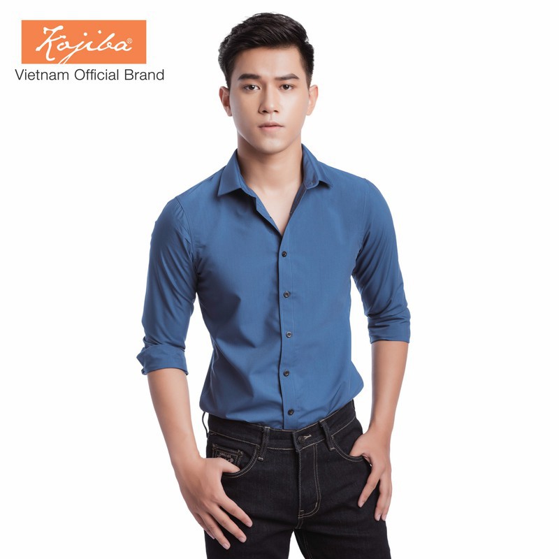 Áo sơ mi nam Kojiba trơn dài tay công sở dáng ôm màu trắng không nhăn | BigBuy360 - bigbuy360.vn