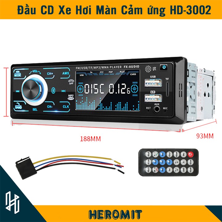 Đầu CD ô tô , Âm ly xe hơi màn hình Cảm Ứng USB/ Bluetooth HD-3002