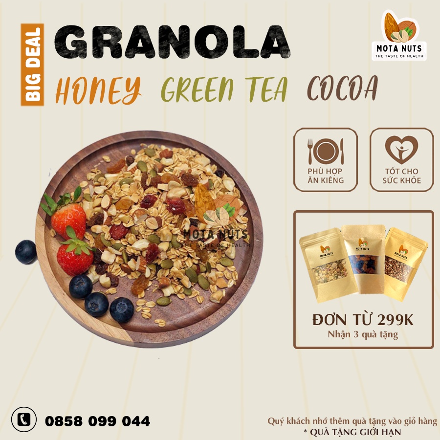 Ngũ cốc giảm cân Granola - Siêu nhiều hạt - Hàng cao cấp - 90% hạt quả