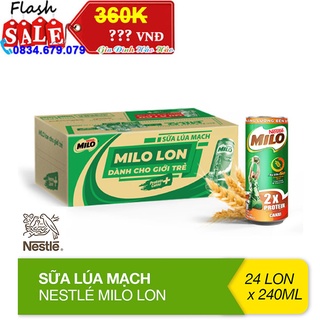 Thùng 24 lon sữa lúa mạch nestlé milo active go x lon 240 ml - hsd 2/2023