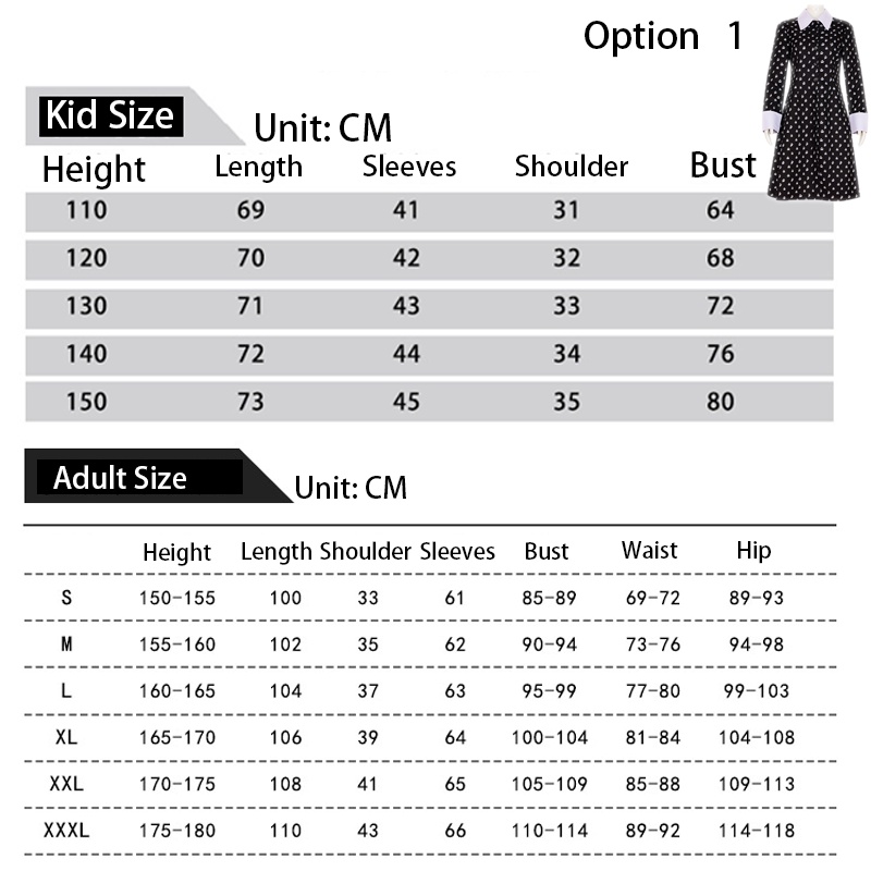 Wednesday Dress And Wig for Kids and Adults Women Girls Vintage Black Gothic One Piece Dresses Full Set The Addams Family Cosplay Costume Halloween Costume Party Wear