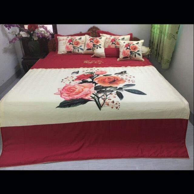 Bộ chăn ga 7 món satin cao cấp
