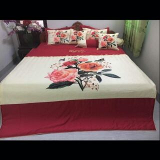 Bộ chăn ga 7 món satin cao cấp
