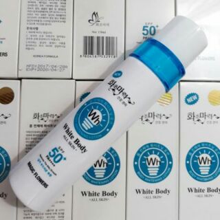 Xịt Kem kích trắng White Body Magic Flowers SPF 50+ PA …