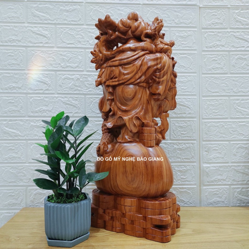 Tượng phật di lặc gỗ hương cao 60 cm