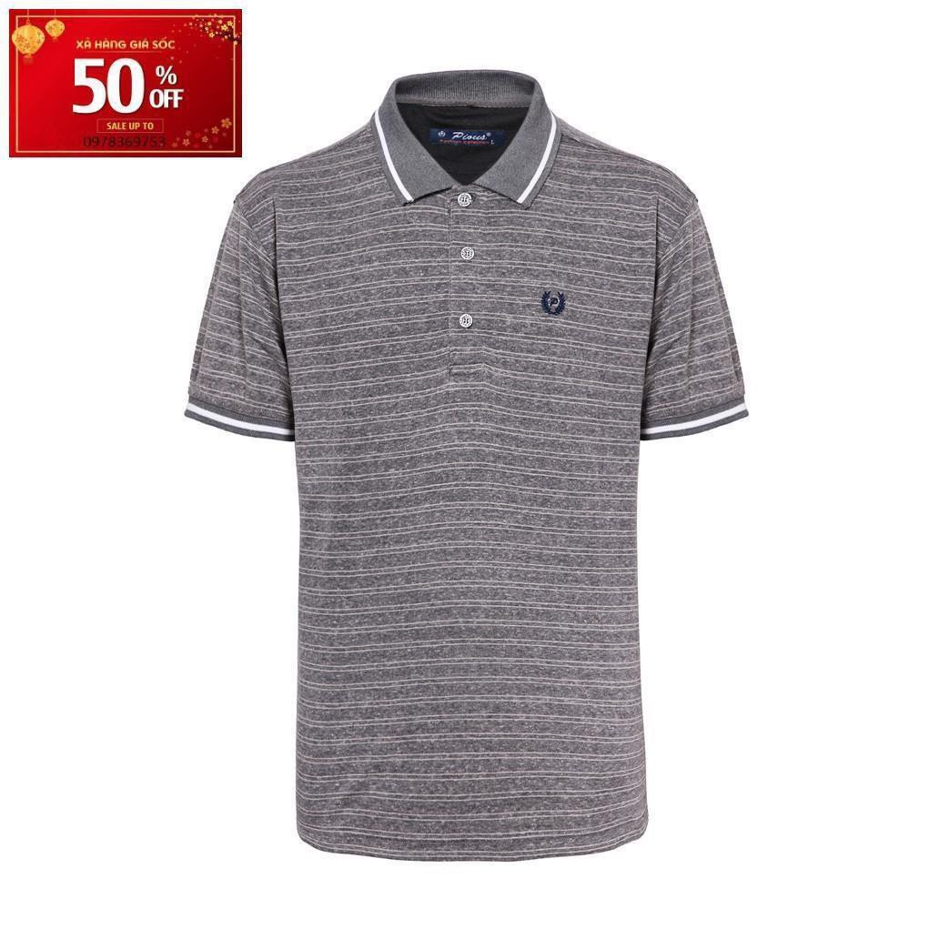 Áo thun nam sọc cổ bẻ ngắn tay Pious S059