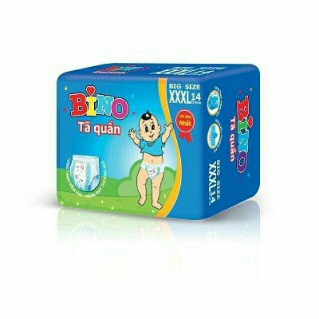 (Quà 1 hộp tàu chạy pin )Bộ 2 gói tả quần Bino Sumo XXXL14 (18-35kg)