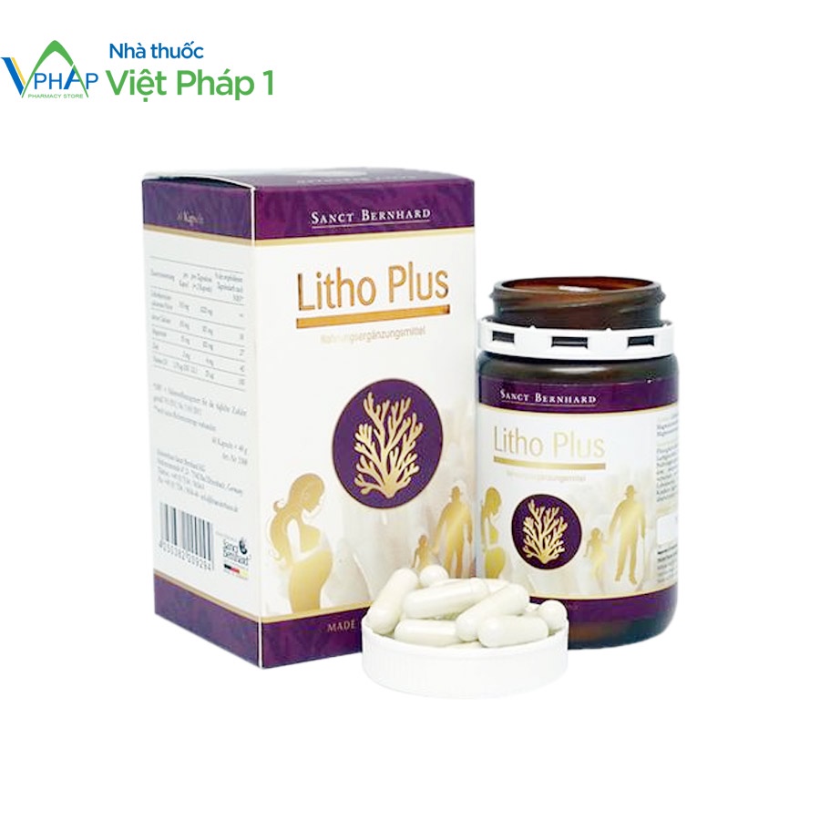Viên Uống Litho Plus Bổ Sung Canxi, Vitamin D3 Và Kẽm Cho Bà Bầu Hộp 60 Viên