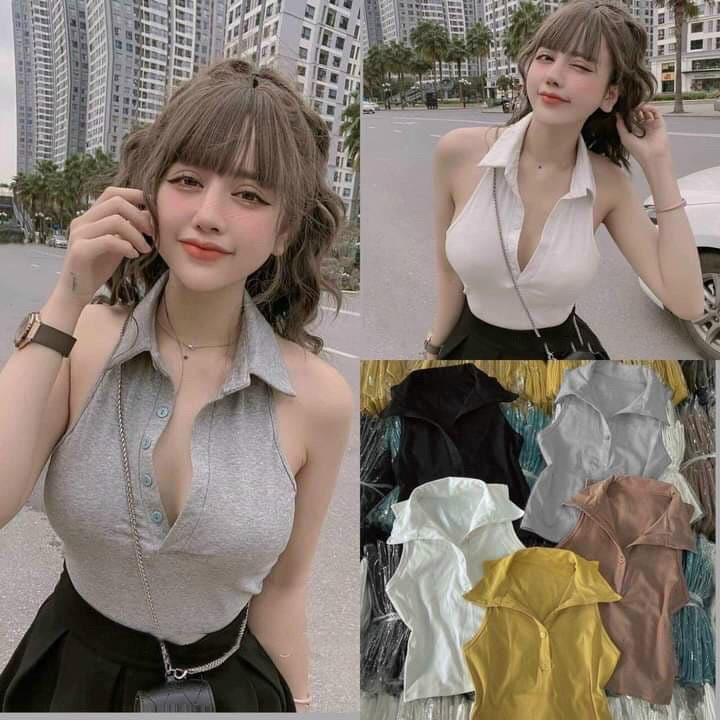 ÁO KIỂU NÚC CÀI thun borip xịn MỚI VỀ ĐỦ MÀU YLUK15521