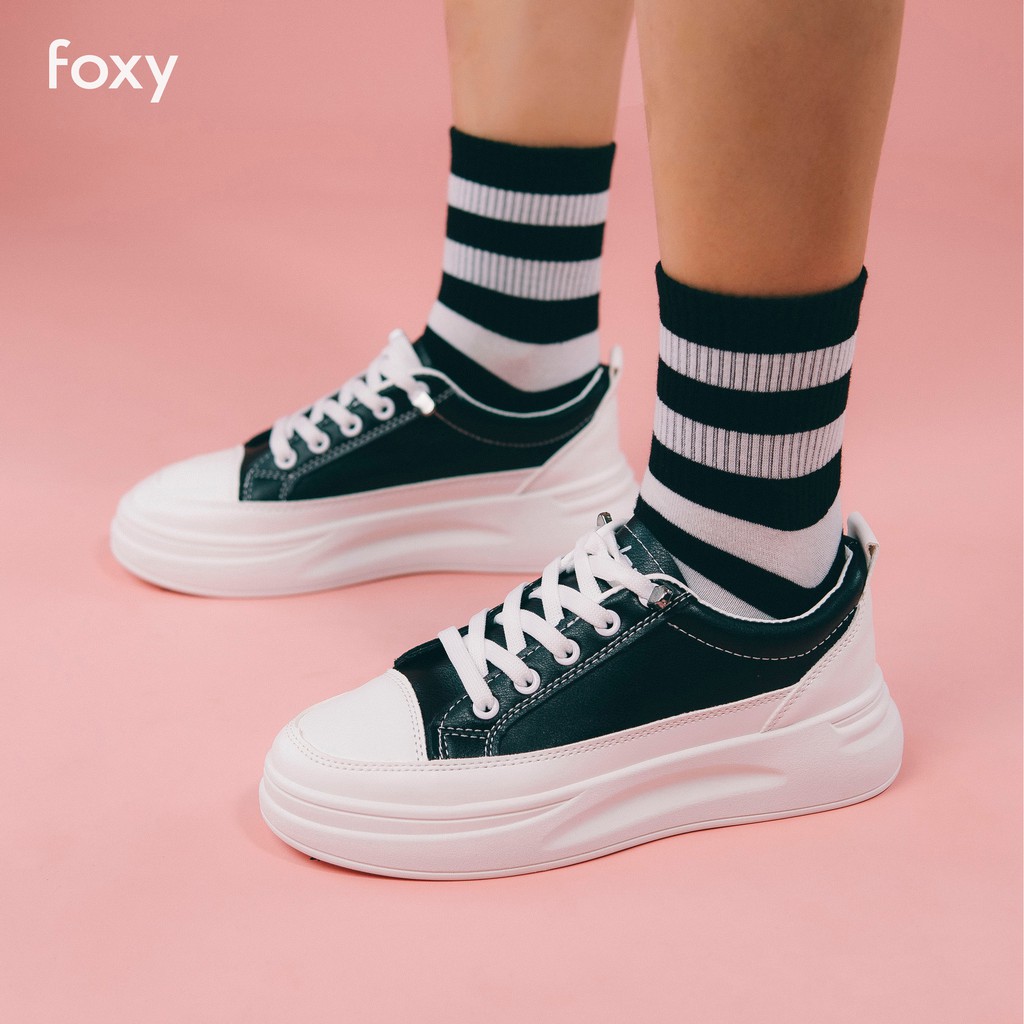 Giày Thể Thao Sneaker Nữ FOXY Tăng Chiều Cao 4cm Dáng Basic Chất Liệu Da Mềm - FOX005