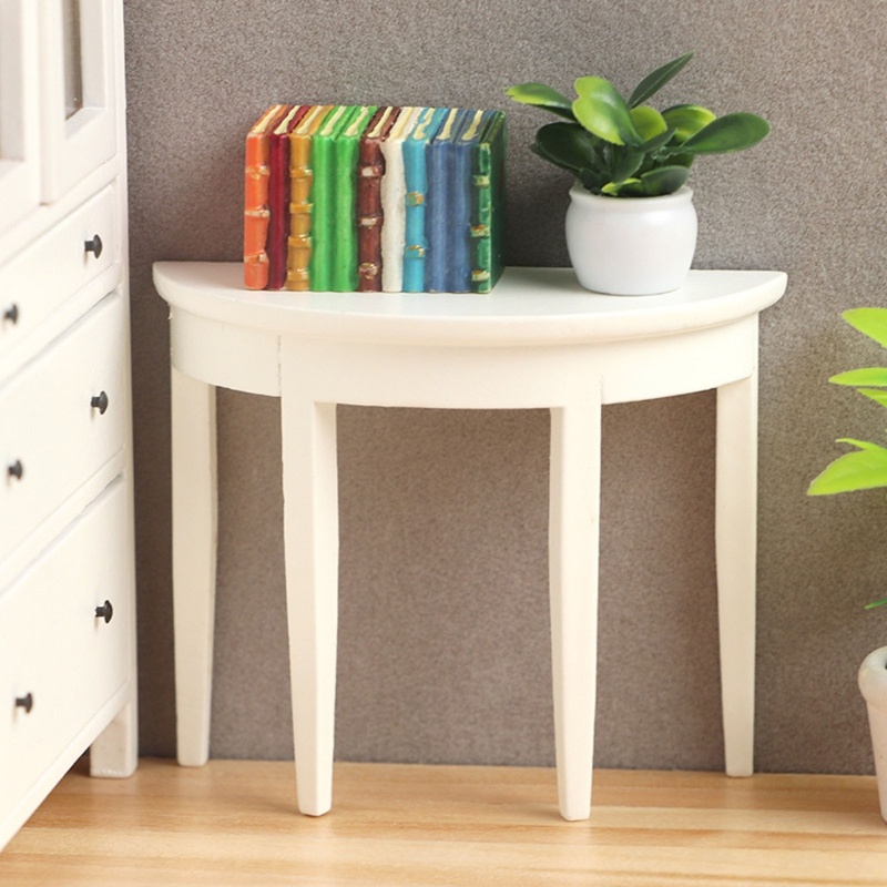 Mô Hình Bàn Bán Nguyệt 1 / 12 Độc Đáo Trang Trí Nhà Búp Bê 3 5x1x3-inch DIY