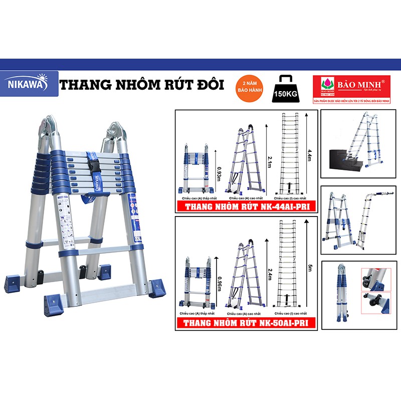 Thang nhôm rút đôi Nikawa NK-44AI-PRI