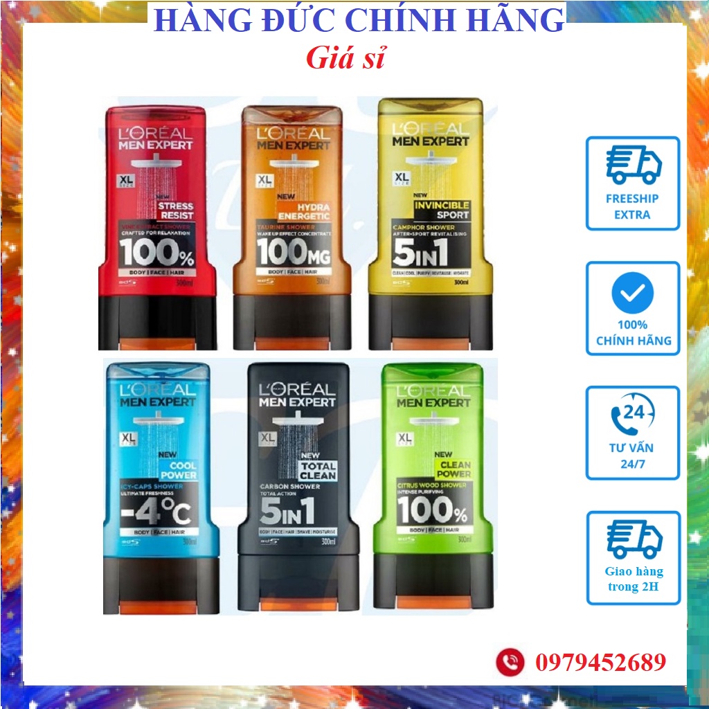 [Nhập Khẩu 100%] SỮA TẮM GỘI TOÀN THÂN L’OREAL MEN 250ml