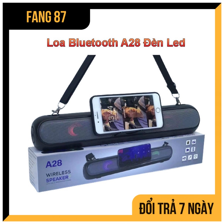 Loa bluetooth mini A28 có dây + giá đỡ điện thoại - Bass mạnh - hỗ trợ thẻ nhớ - có kết nối máy tính.